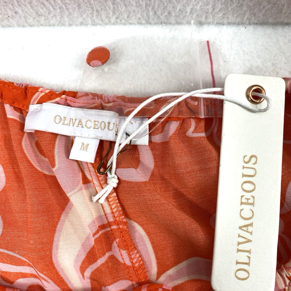 Olivaceous Shorts Outfit‎ Women Medium Orange Pink Cream  Tropical Beachcore - Picture 12 of 16